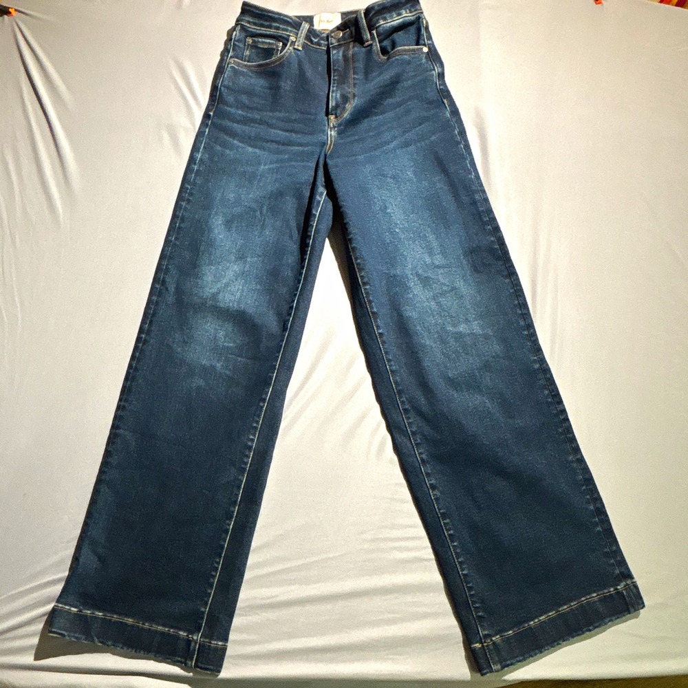 DE:Part Ferris High Waist Wide Leg Jeans Indigo Blue DP8804-GRA Size 4